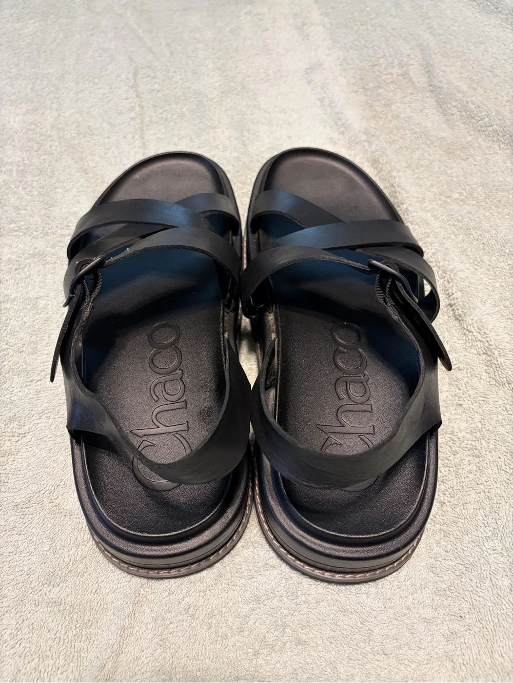 Chaco Black Strappy Platform Sandals